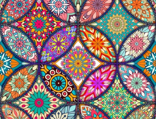 002811 Colorful background with different mandalas Vector   Free Download 500x380 - Mandalas: O que são, Origem e Significado